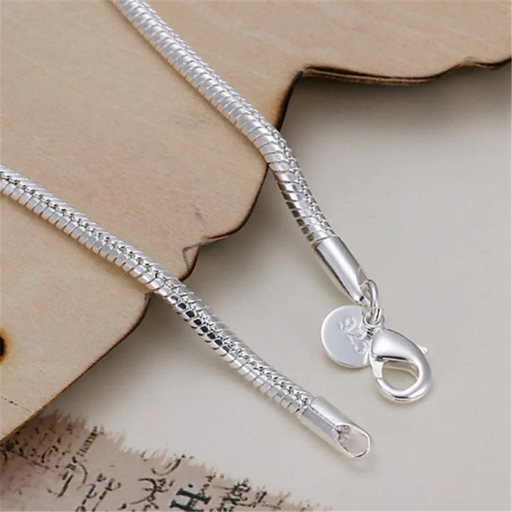 Minimalist Bracelet 925 Sterling Silver Charm Chain Bracelet Bangles Classic - Picture 3 of 4